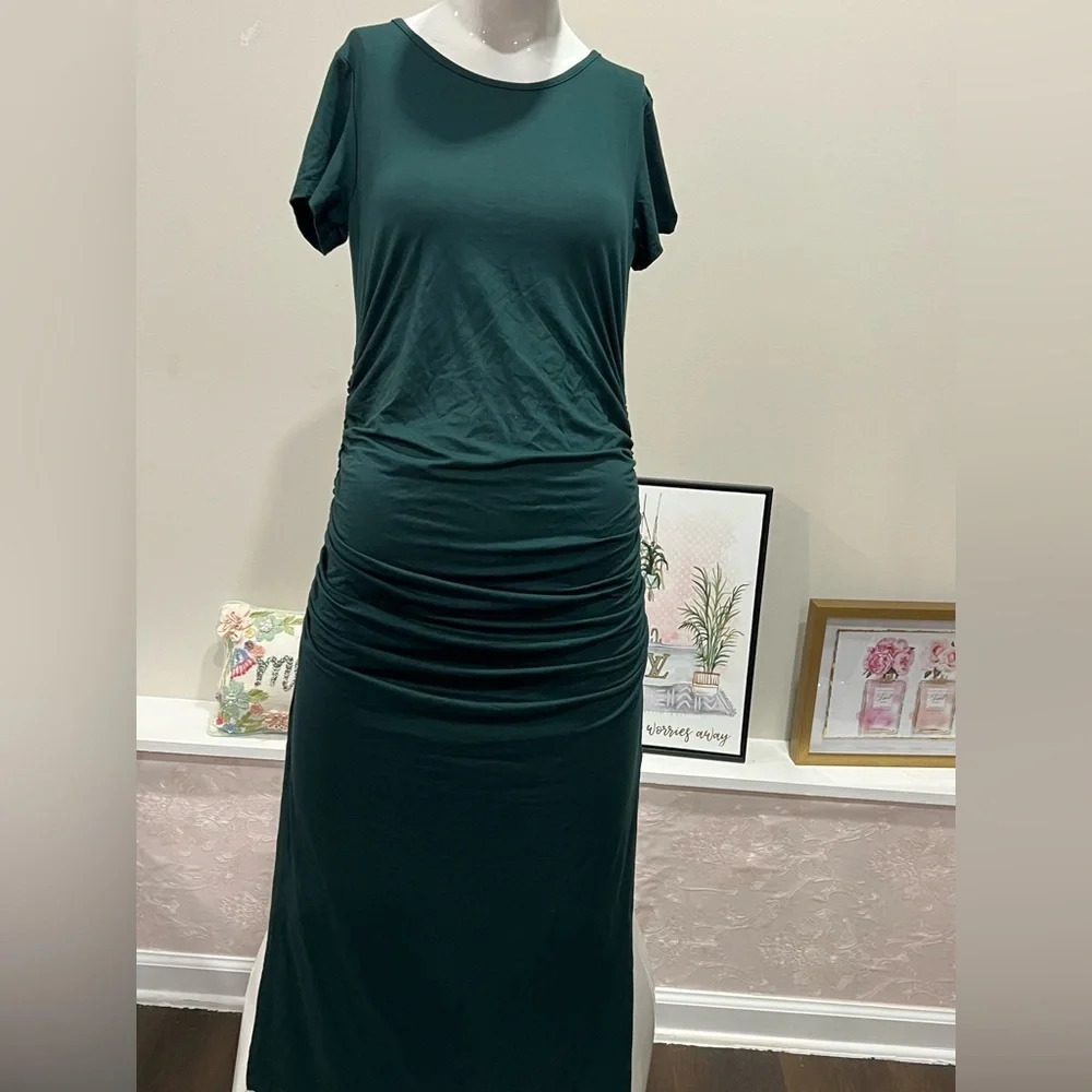 Smallshow Women's Short Sleeve Maternity Dress Ruched Pregnancy Clothes